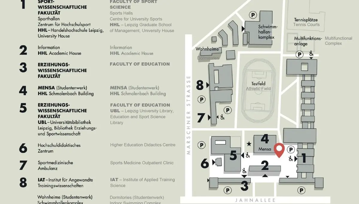 Campus Jahnallee Lageplan Vortragsort DAV Leipzig | © DAV Leipzig
