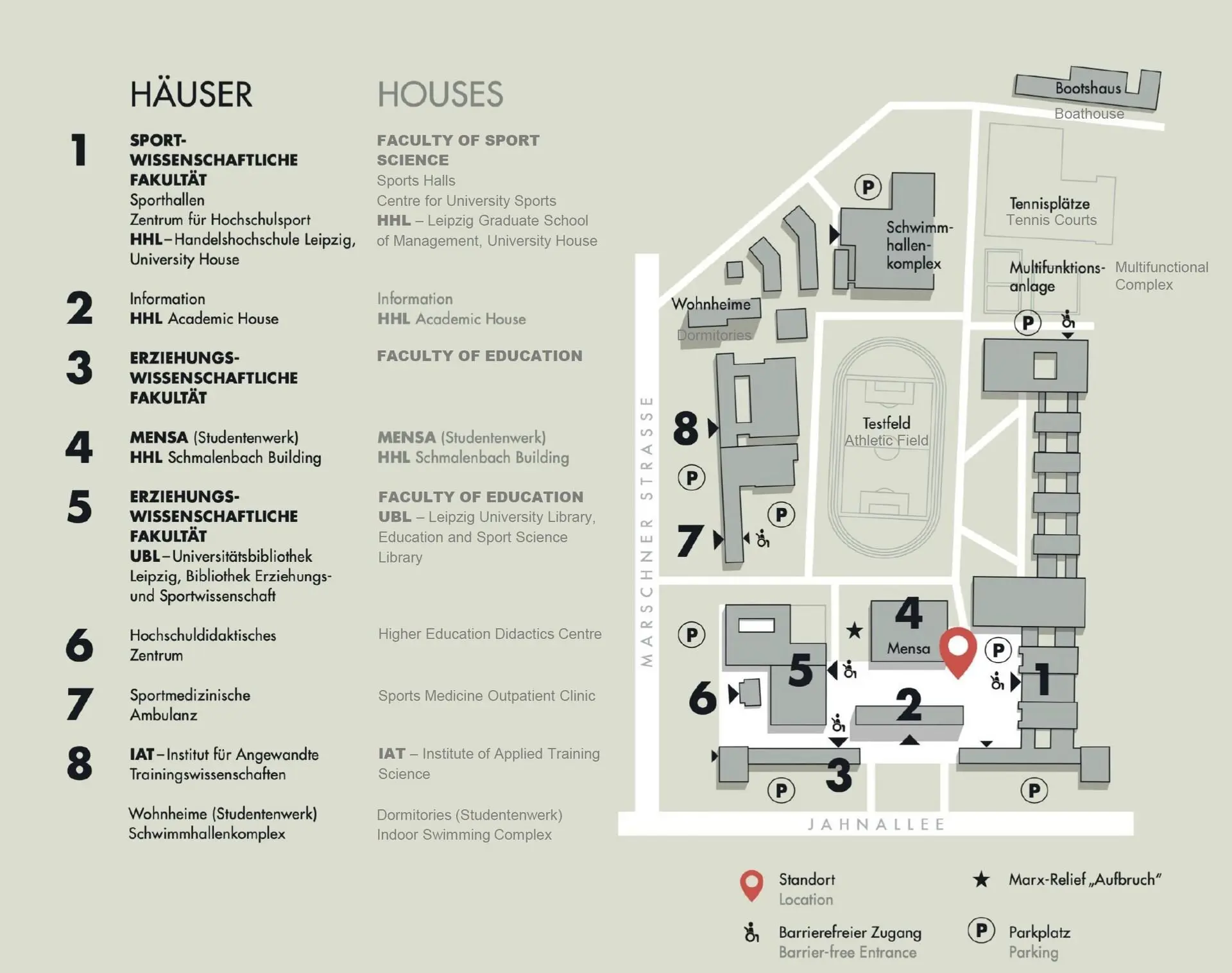 Campus Jahnallee Lageplan Vortragsort DAV Leipzig | © DAV Leipzig