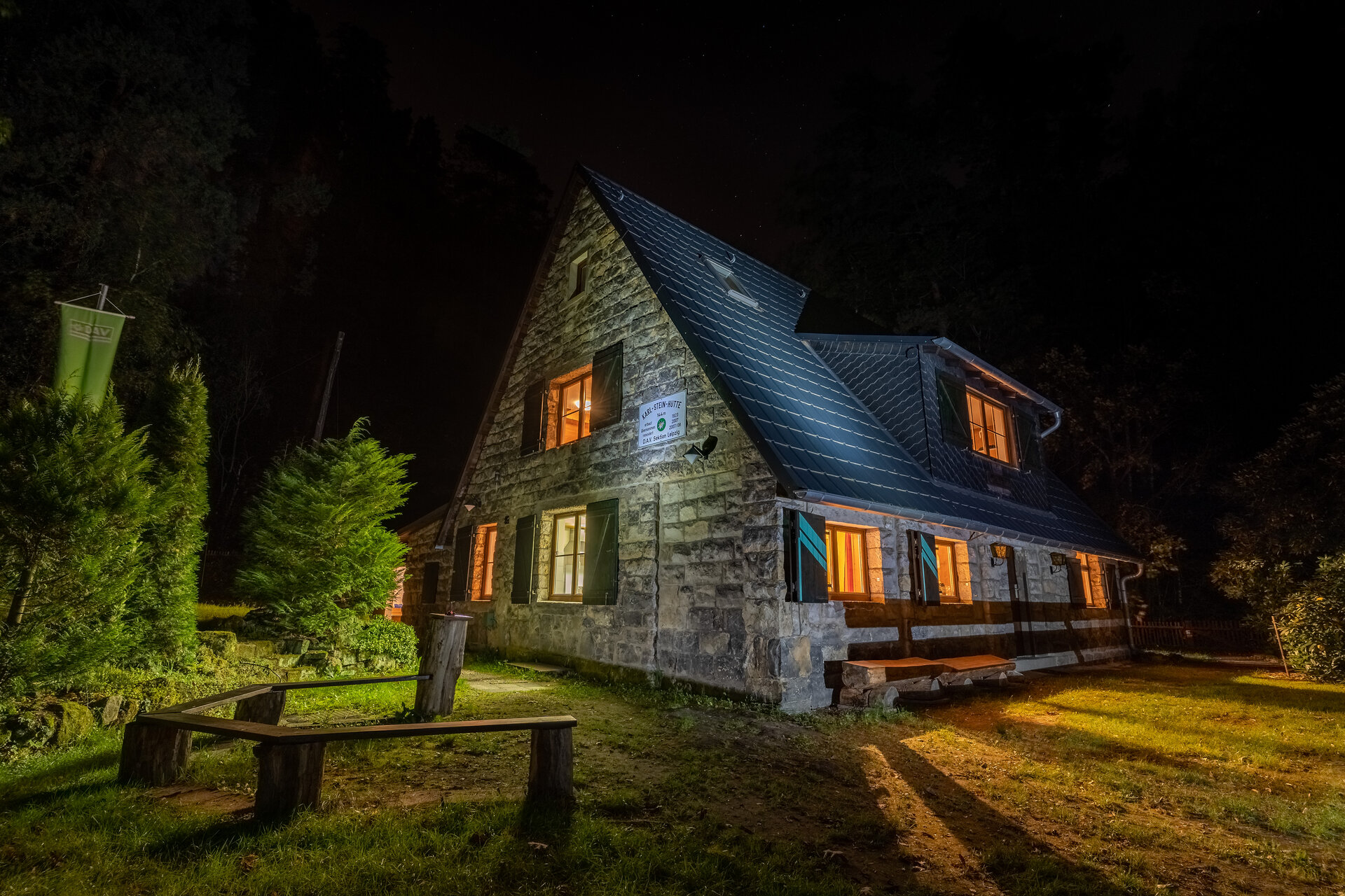 Karl-Stein-Hütte bei Nacht | © DAV Leipzig (Manuel Osburg)