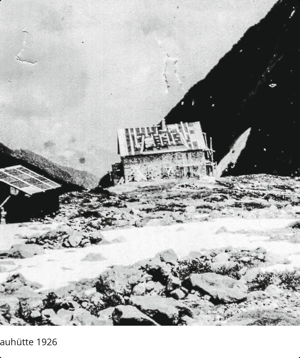 Rohbau der Sulzenauhütte 1926 | © Archiv