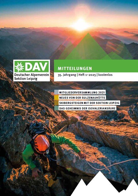 Cover DAV-Leipzig Mitteilungsheft 1-25 | © DAV Leipzig Cover DAV-Leipzig Mitteilungsheft 1-25 | © DAV Leipzig